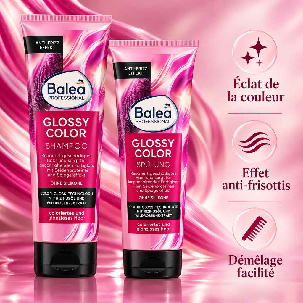 Pack Balea Professional Glossy Color – Shampooing 250 ml + Après-shampooing 200 ml