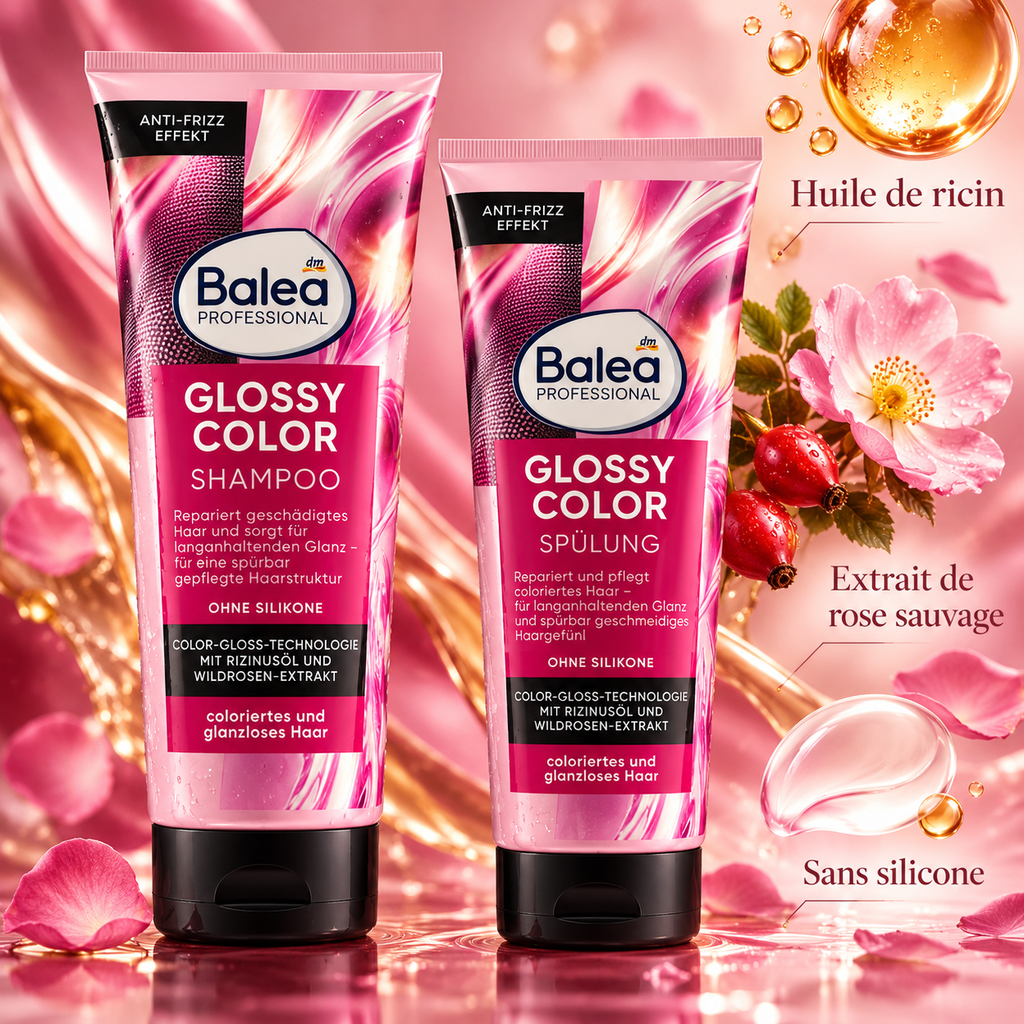 Pack Balea Professional Glossy Color – Shampooing 250 ml + Après-shampooing 200 ml