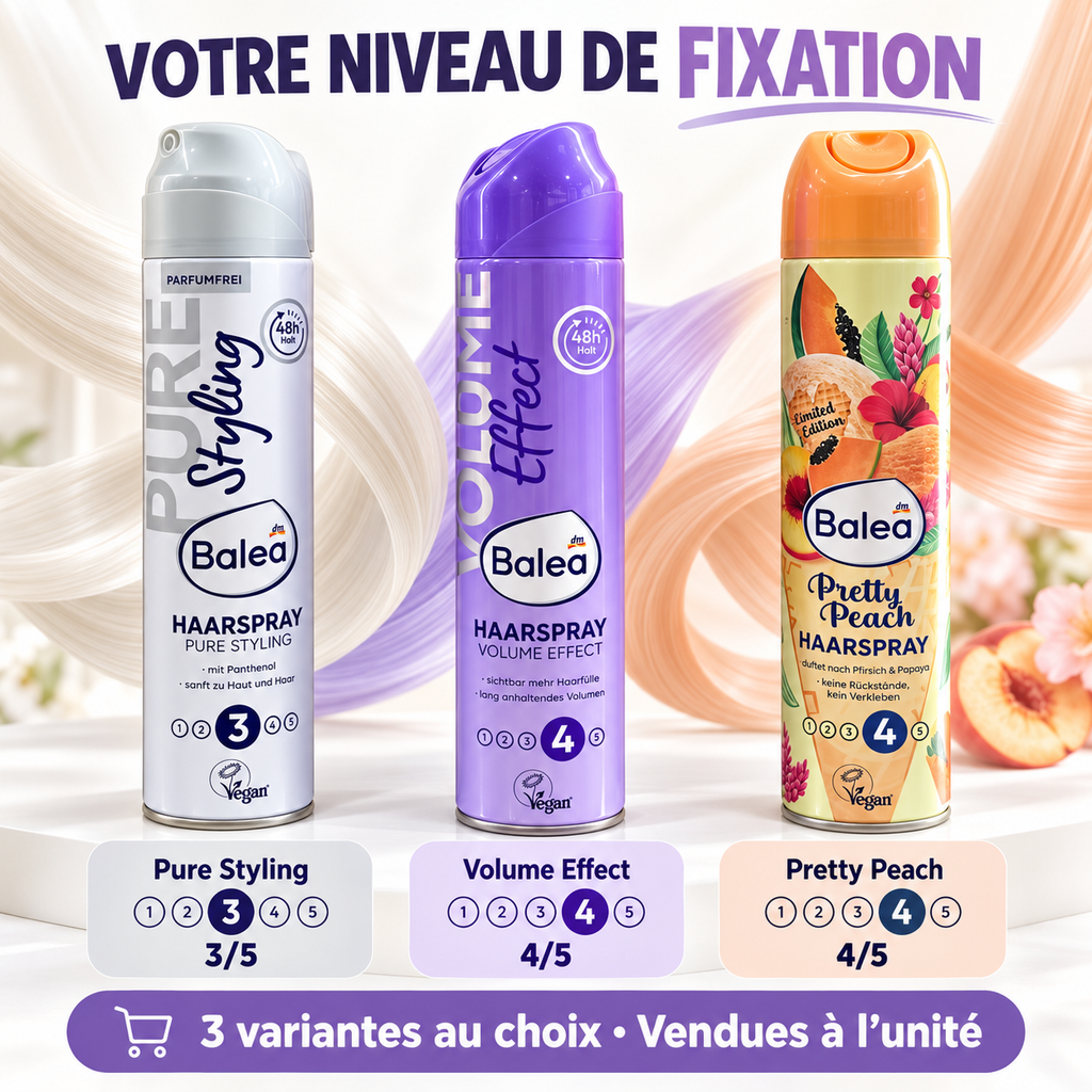 Balea – Laque Fixatrice Cheveux | 3 variantes au choix