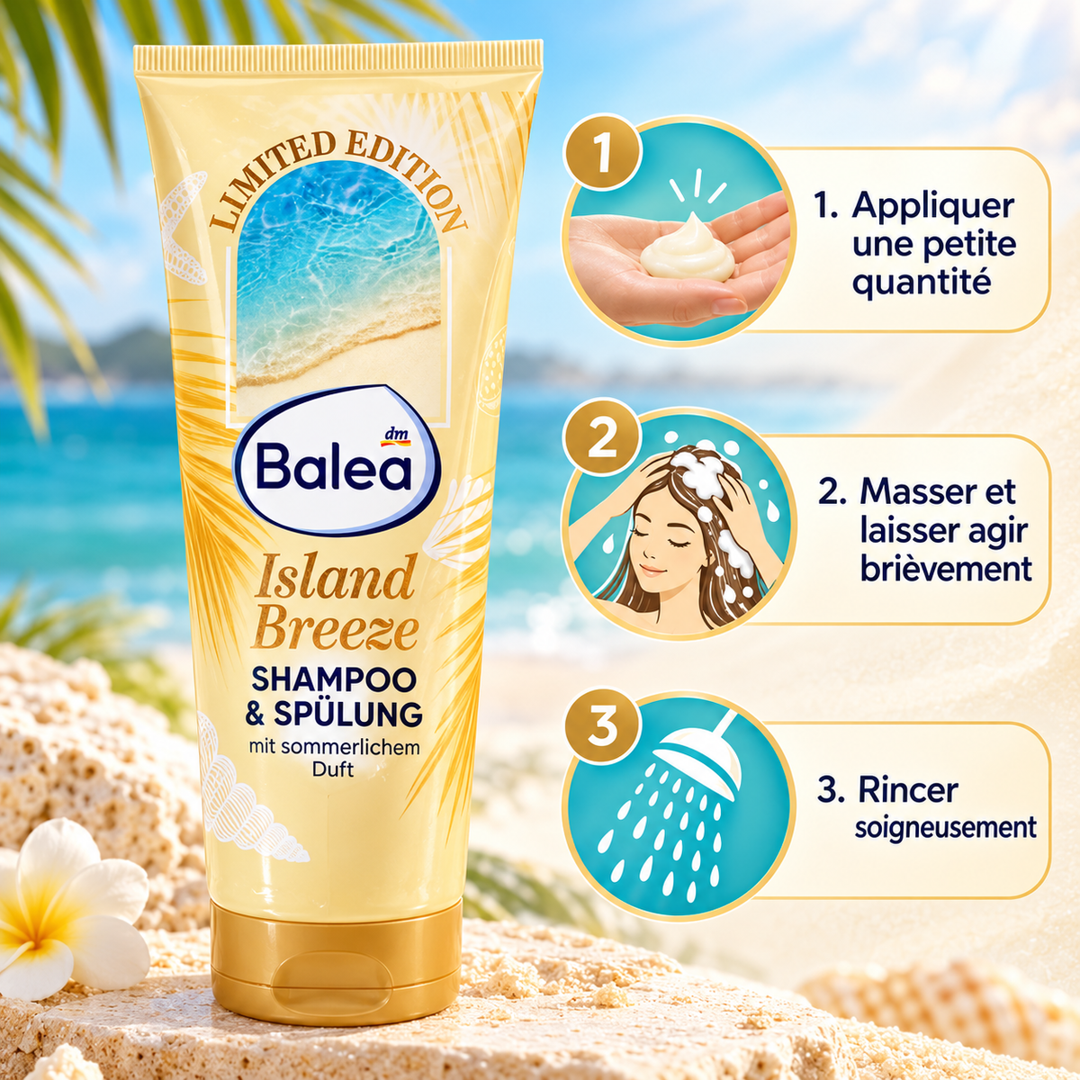 Balea Island Breeze – Shampooing &amp; Après-shampooing 2-en-1, 200 ml