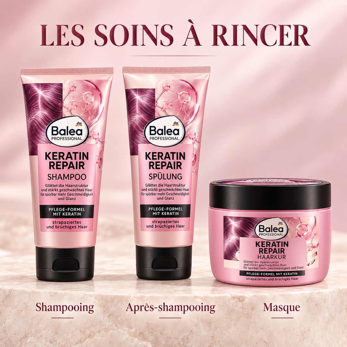 Pack Balea Professional Keratin Repair – Routine Cheveux Abîmés & Cassants – 5 produits