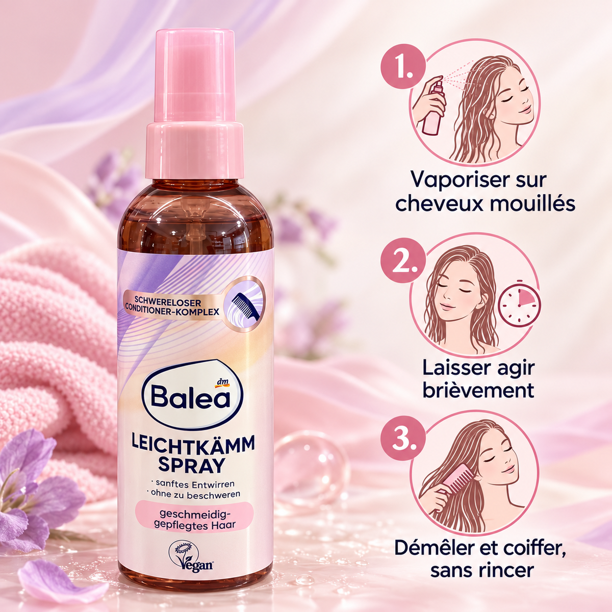 Balea – Spray Démêlant Sans Rinçage, 200 ml