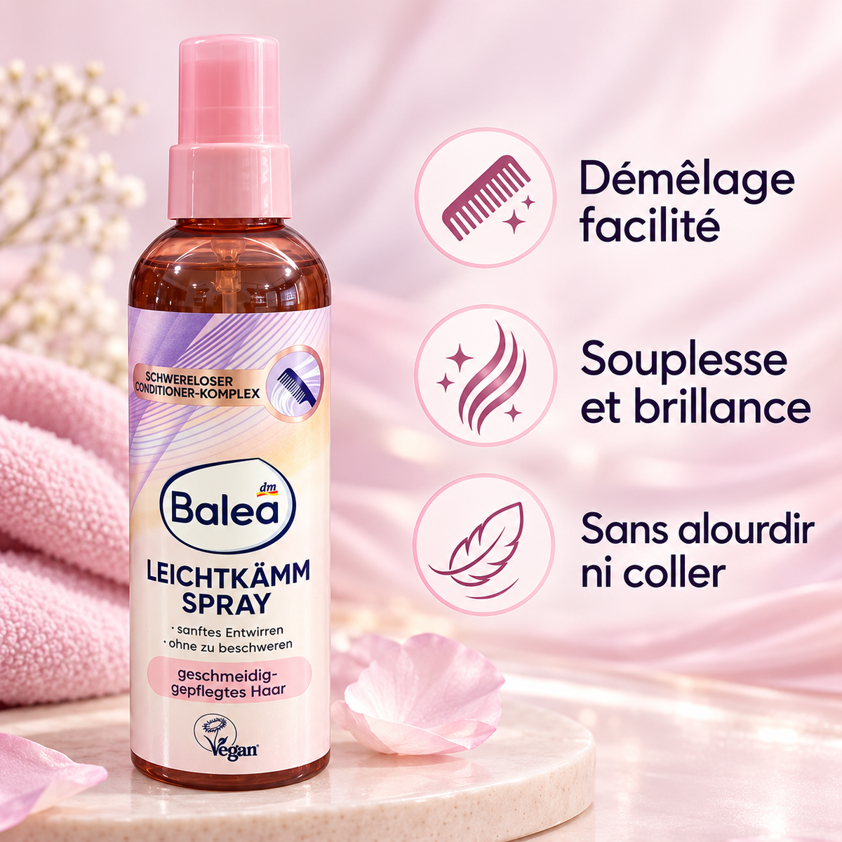 Balea – Spray Démêlant Sans Rinçage, 200 ml