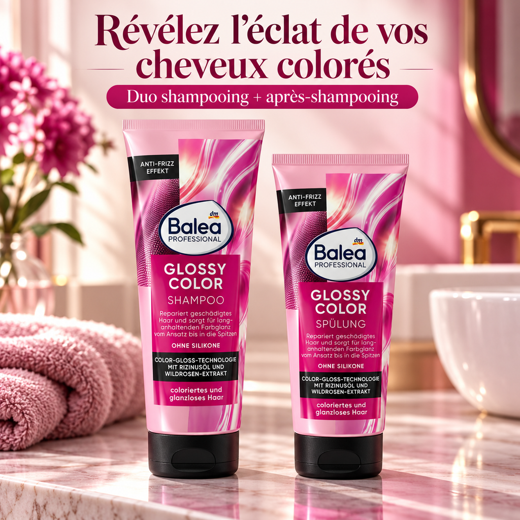 Pack Balea Professional Glossy Color – Shampooing 250 ml + Après-shampooing 200 ml