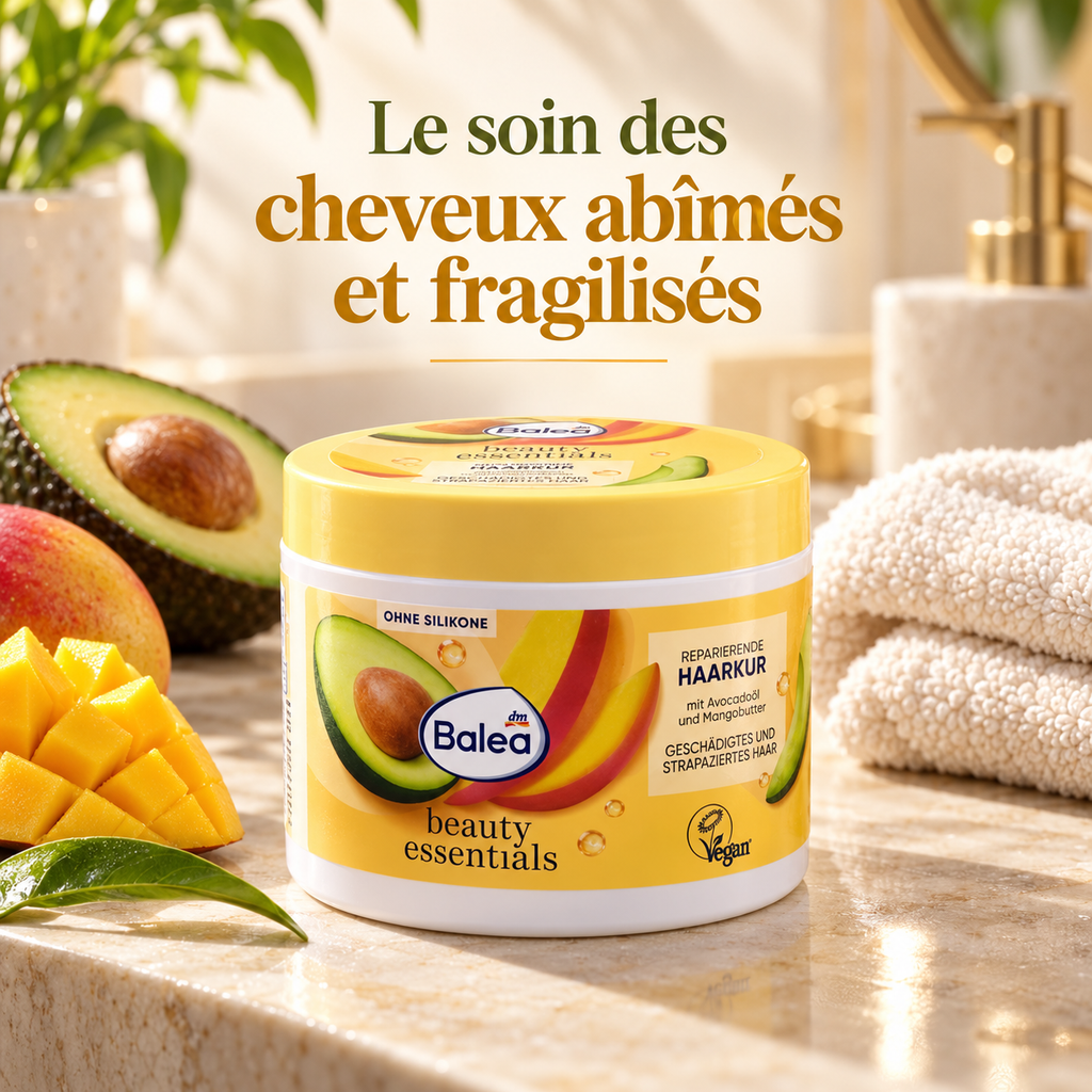Balea Beauty Essentials – Masque Réparateur Avocat &amp; Beurre de Mangue, 300 ml