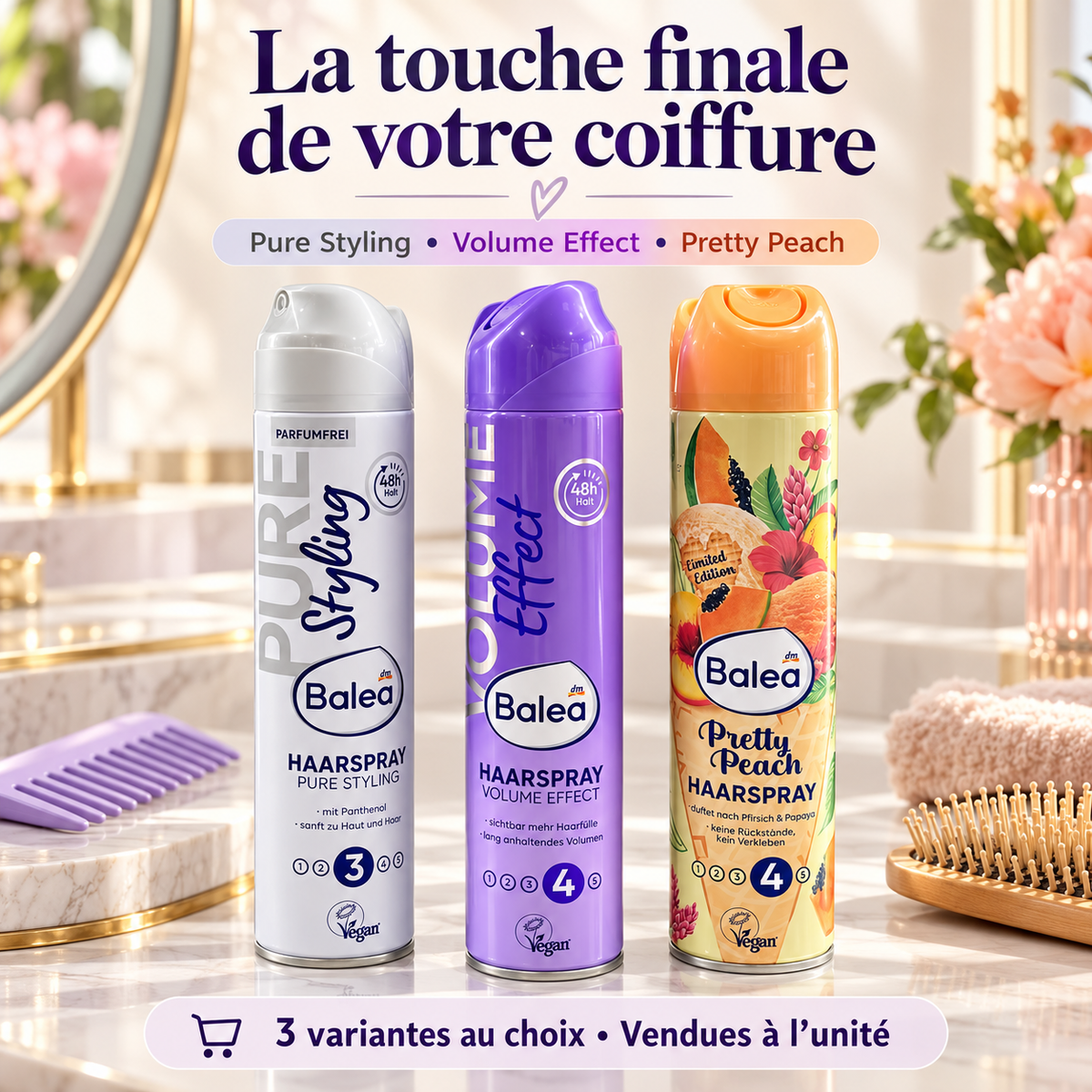 Balea – Laque Fixatrice Cheveux | 3 variantes au choix