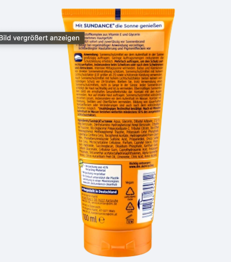 SUNDANCE Crème Solaire Visage & Décolleté SPF 30 – Haute Protection