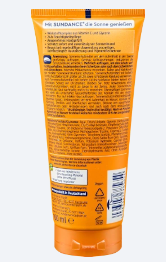SUNDANCE Crème Solaire Visage & Décolleté SPF 50 – Haute Protection