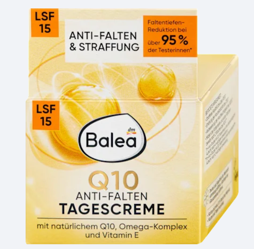 Balea Crème de Jour Anti-Rides Q10 + Oméga SPF 15 – 50 ml