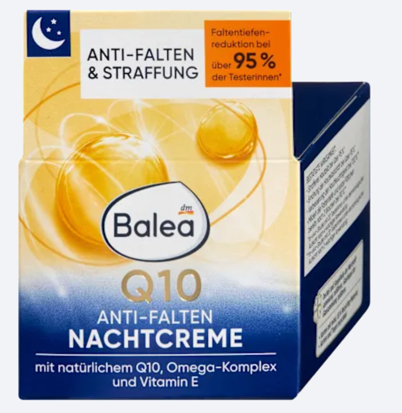 Balea Crème de Nuit Anti-Rides Q10 + Oméga – 50 ml