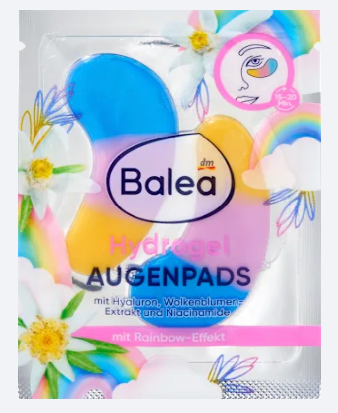 Balea Rainbow Patchs Hydrogel pour les Yeux – 1 paire