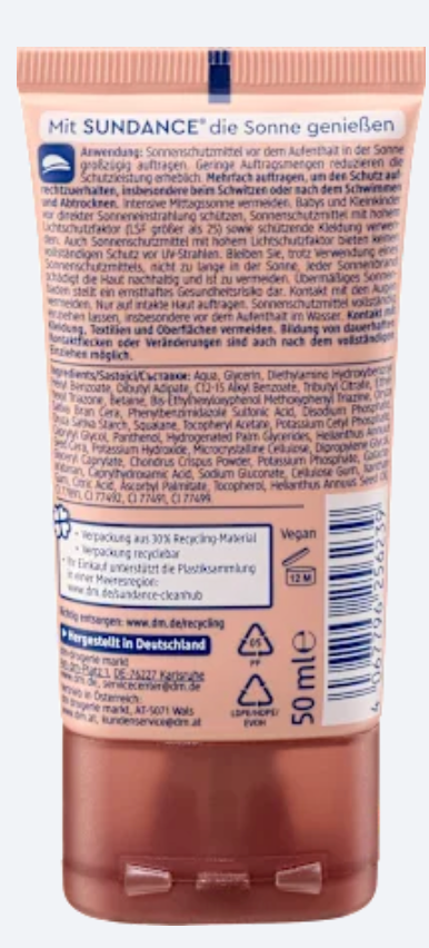 SUNDANCE Fluide Solaire Teinté Visage SPF 50 – 50 ml