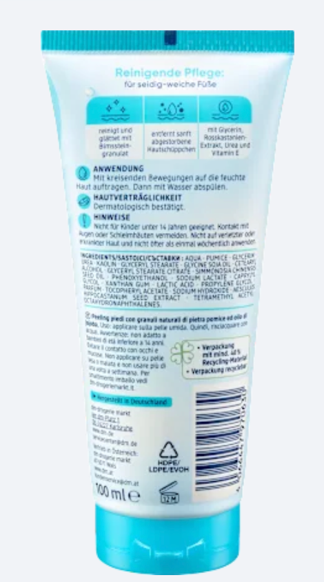 Balea Gommage Pieds Pierre Ponce & Huile de Jojoba – 100 ml