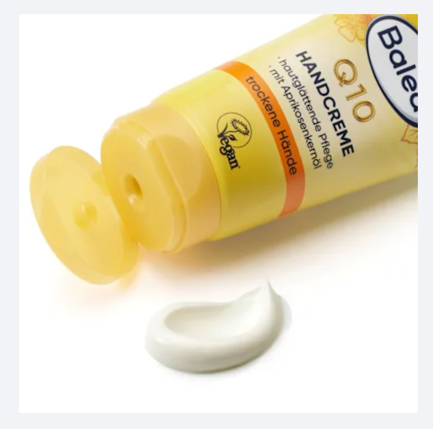 Balea Crème Mains Q10 & Huile d’Abricot SPF 15 – 100 ml