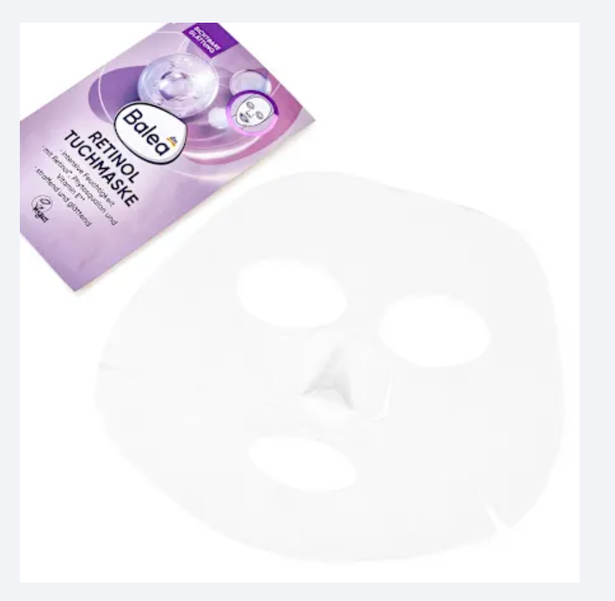 Balea Masque en Tissu au Rétinol, Phytosqualane & Vitamine E – 1 pièce