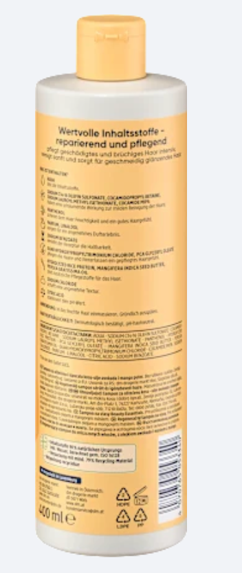 Balea Shampooing Réparateur Avocat & Beurre de Mangue – 400 ml