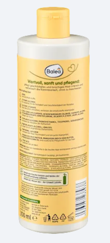 Balea Natural Beauty Après-Shampooing Réparateur Avocat Bio & Mangue – 350 ml