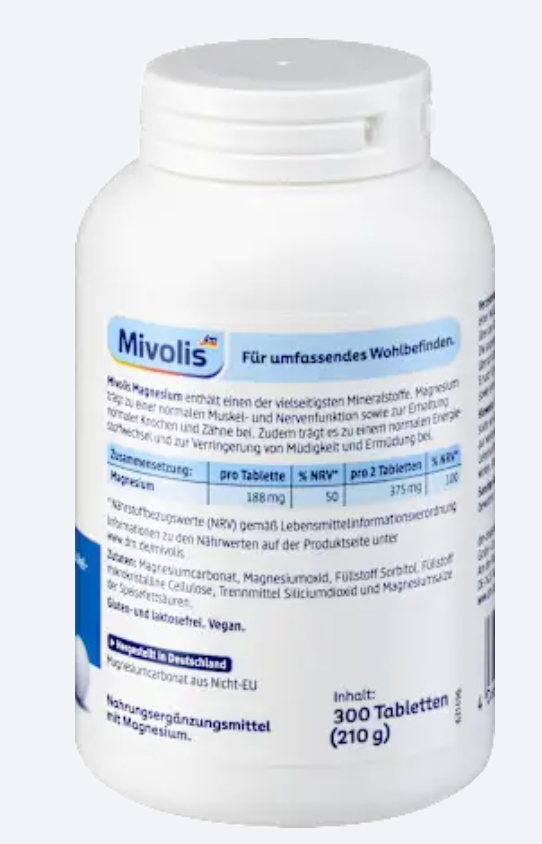 Mivolis Magnésium 188 mg – 300 comprimés