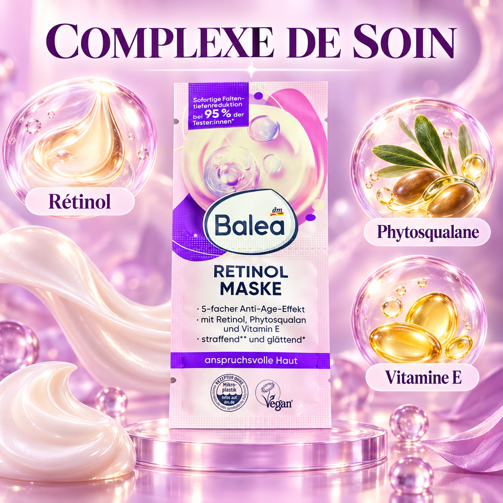 Balea – Masque Visage au Rétinol, 16 ml