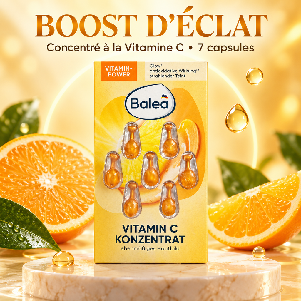 Balea – Concentré Visage à la Vitamine C, 7 capsules