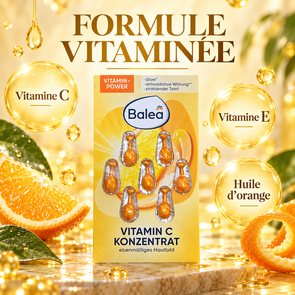 Balea – Concentré Visage à la Vitamine C, 7 capsules