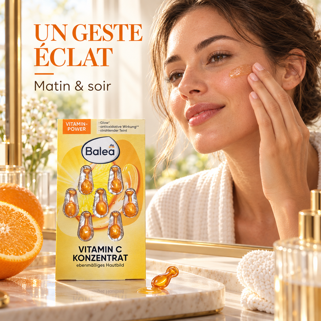 Balea – Concentré Visage à la Vitamine C, 7 capsules