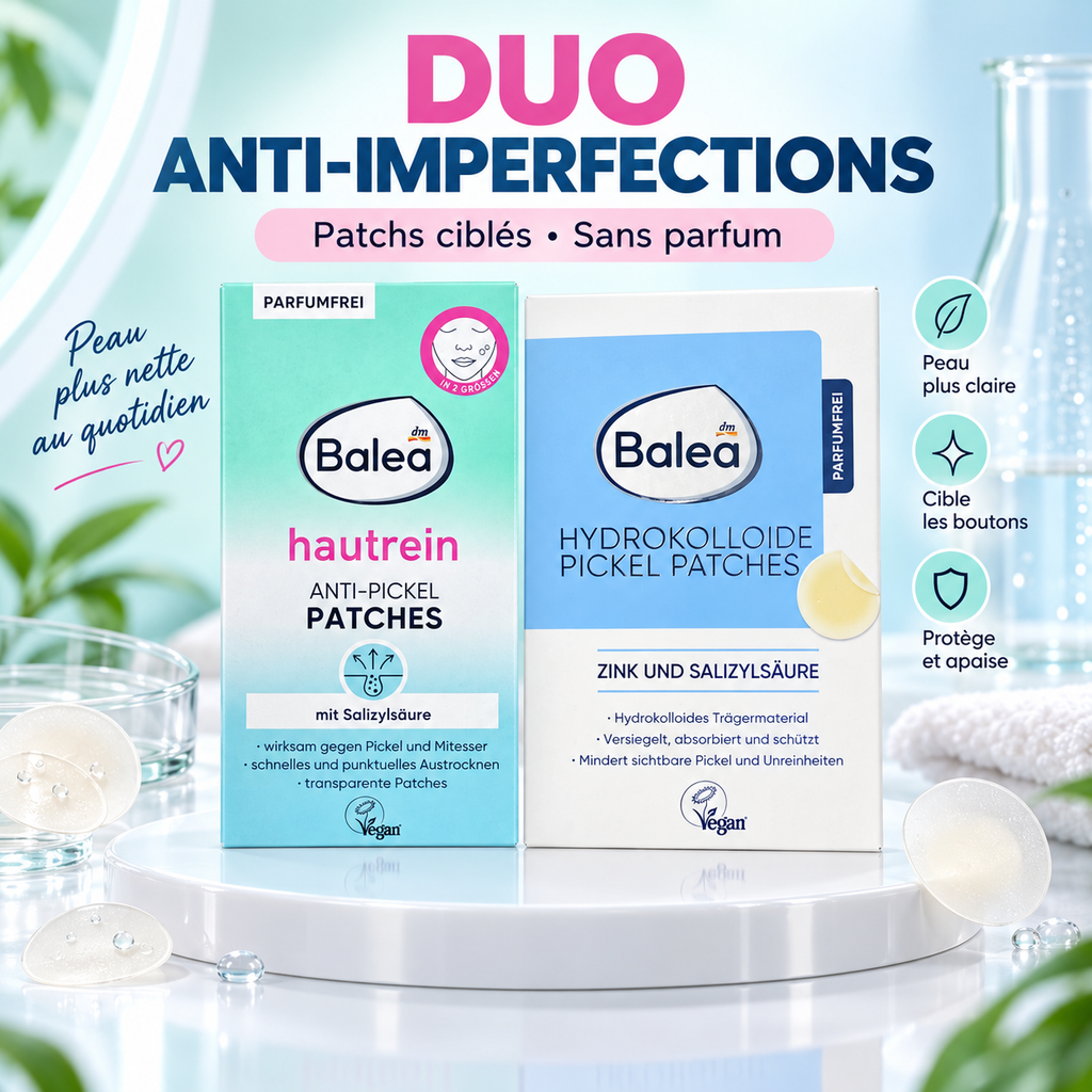 Balea – Duo de Patchs Anti-Boutons à l’Acide Salicylique &amp; Hydrocolloïdes