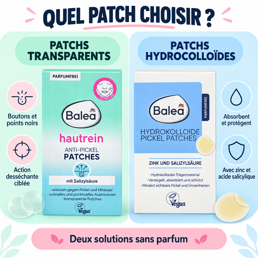 Balea – Duo de Patchs Anti-Boutons à l’Acide Salicylique &amp; Hydrocolloïdes
