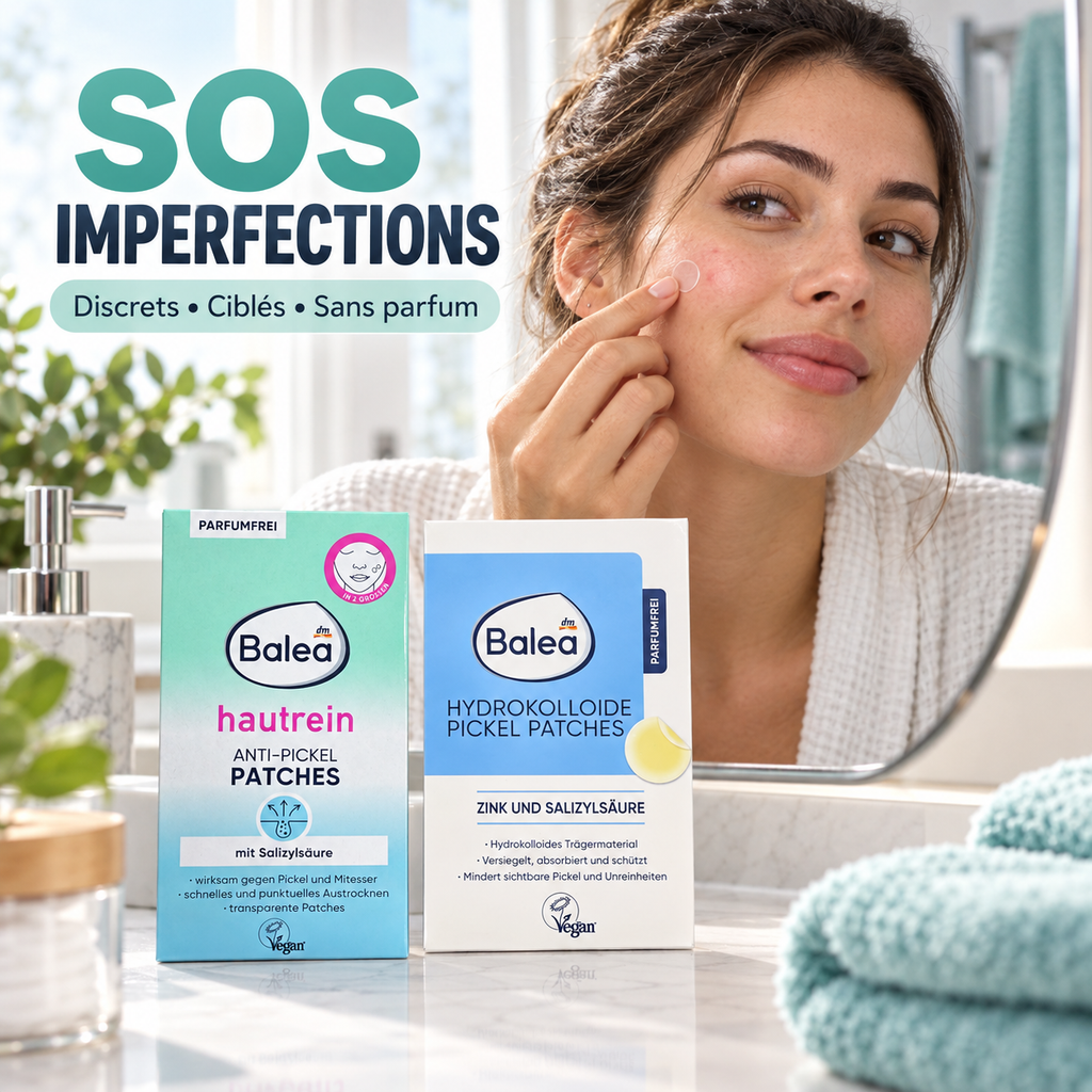 Balea – Duo de Patchs Anti-Boutons à l’Acide Salicylique &amp; Hydrocolloïdes