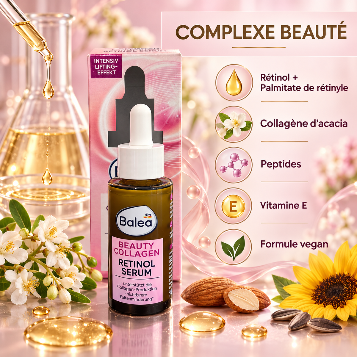 Balea Beauty Collagen Retinol – Sérum Visage, 30 ml