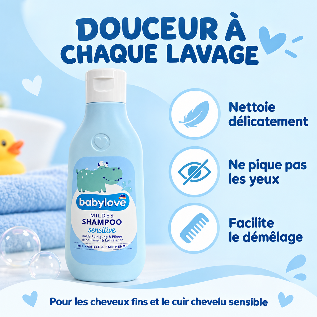 babylove Shampooing Doux Sensitive pour Bébé – 250 ml
