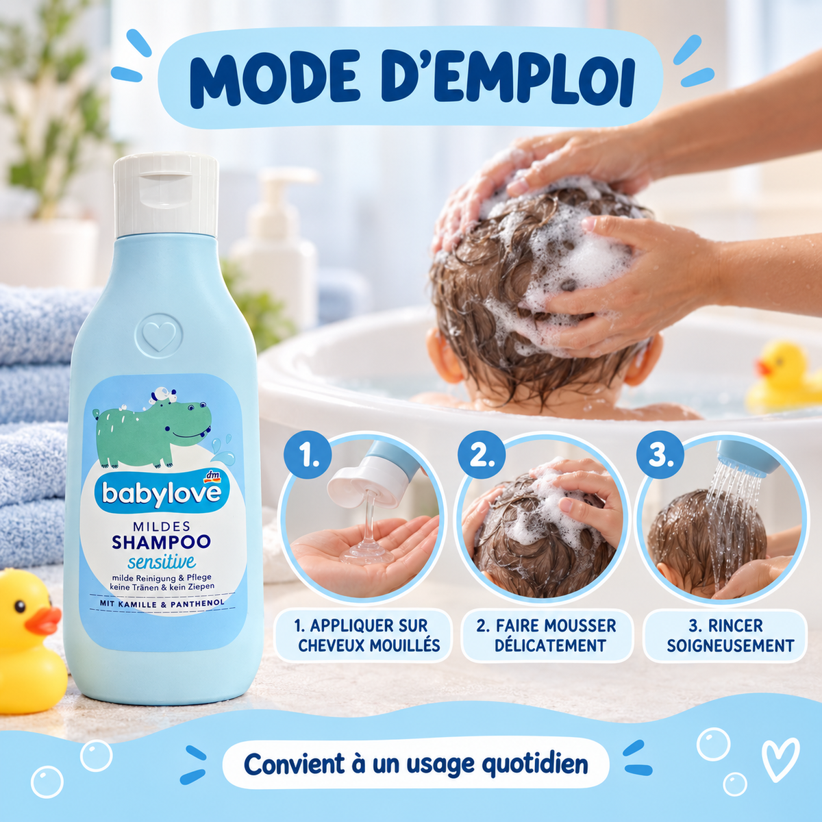 babylove Shampooing Doux Sensitive pour Bébé – 250 ml