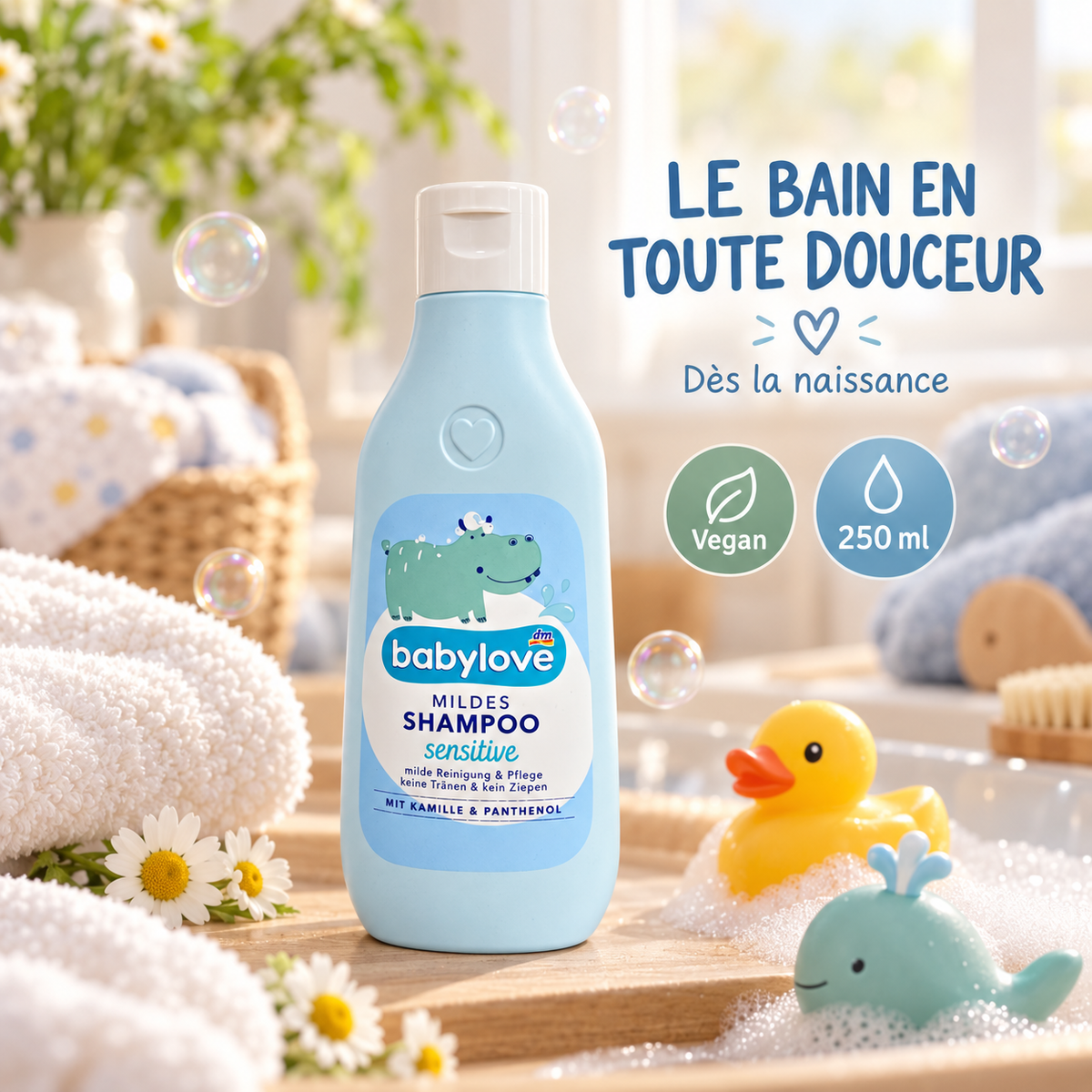 babylove Shampooing Doux Sensitive pour Bébé – 250 ml