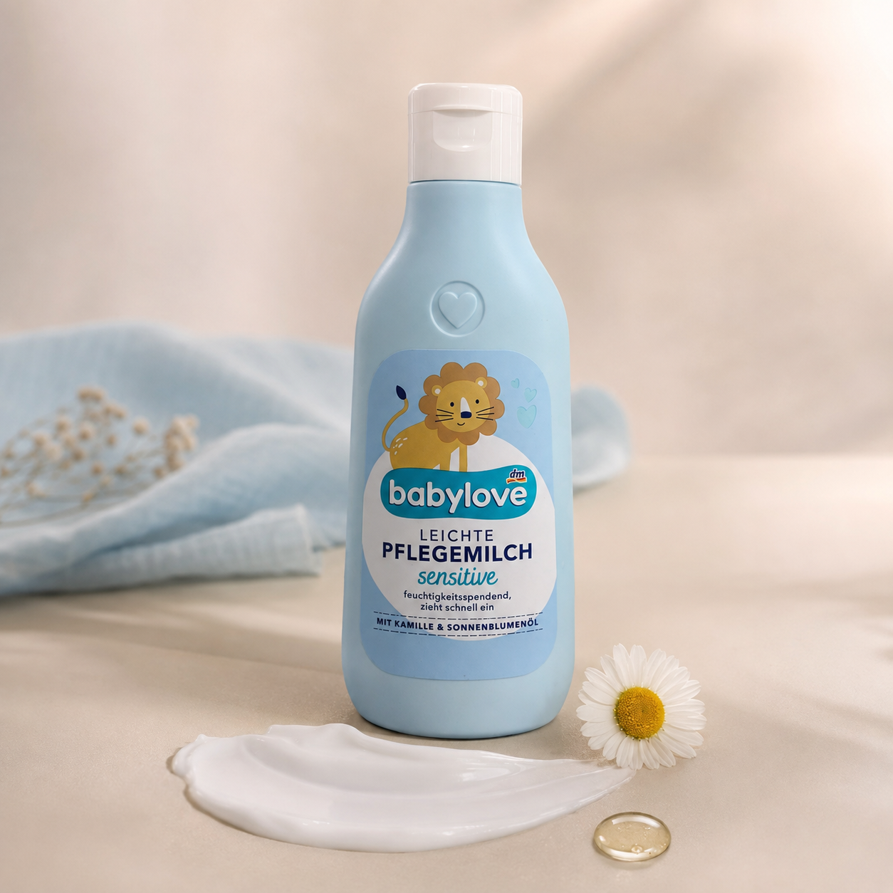 Lait de soin léger Sensitive pour bébé babylove – 250 ml