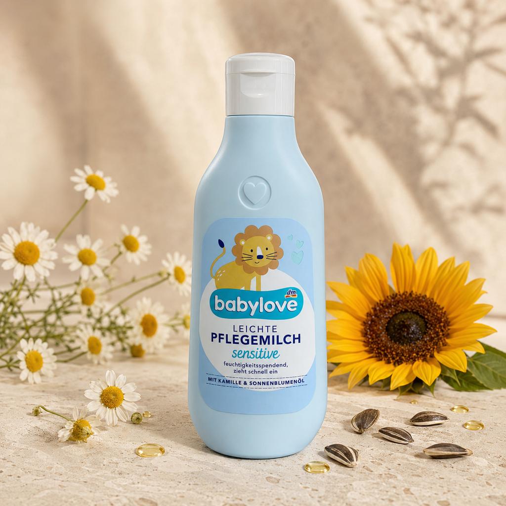 Lait de soin léger Sensitive pour bébé babylove – 250 ml