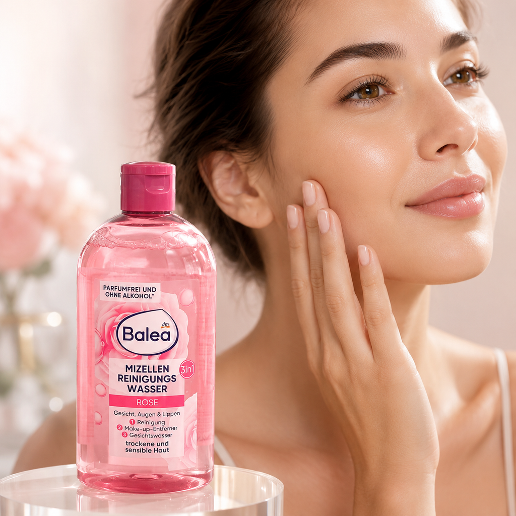 Eau micellaire 3-en-1 Balea Rose – Peaux sèches et sensibles, 400 ml