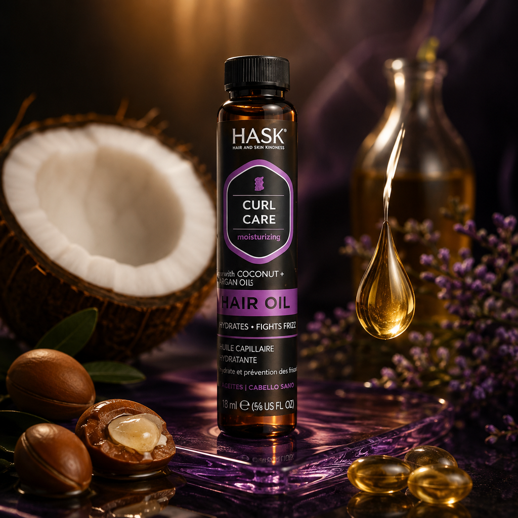 Huile capillaire hydratante HASK Curl Care – Cheveux bouclés, 18 ml