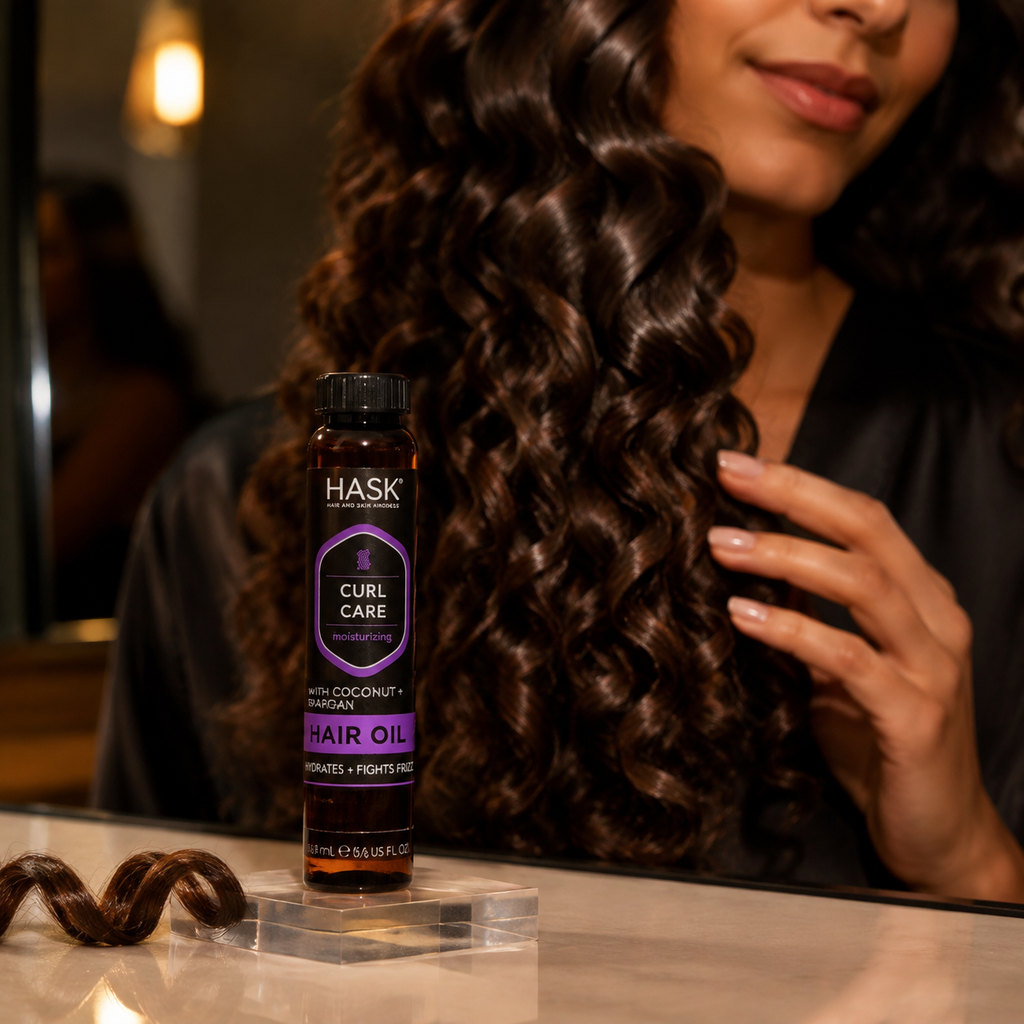 Huile capillaire hydratante HASK Curl Care – Cheveux bouclés, 18 ml