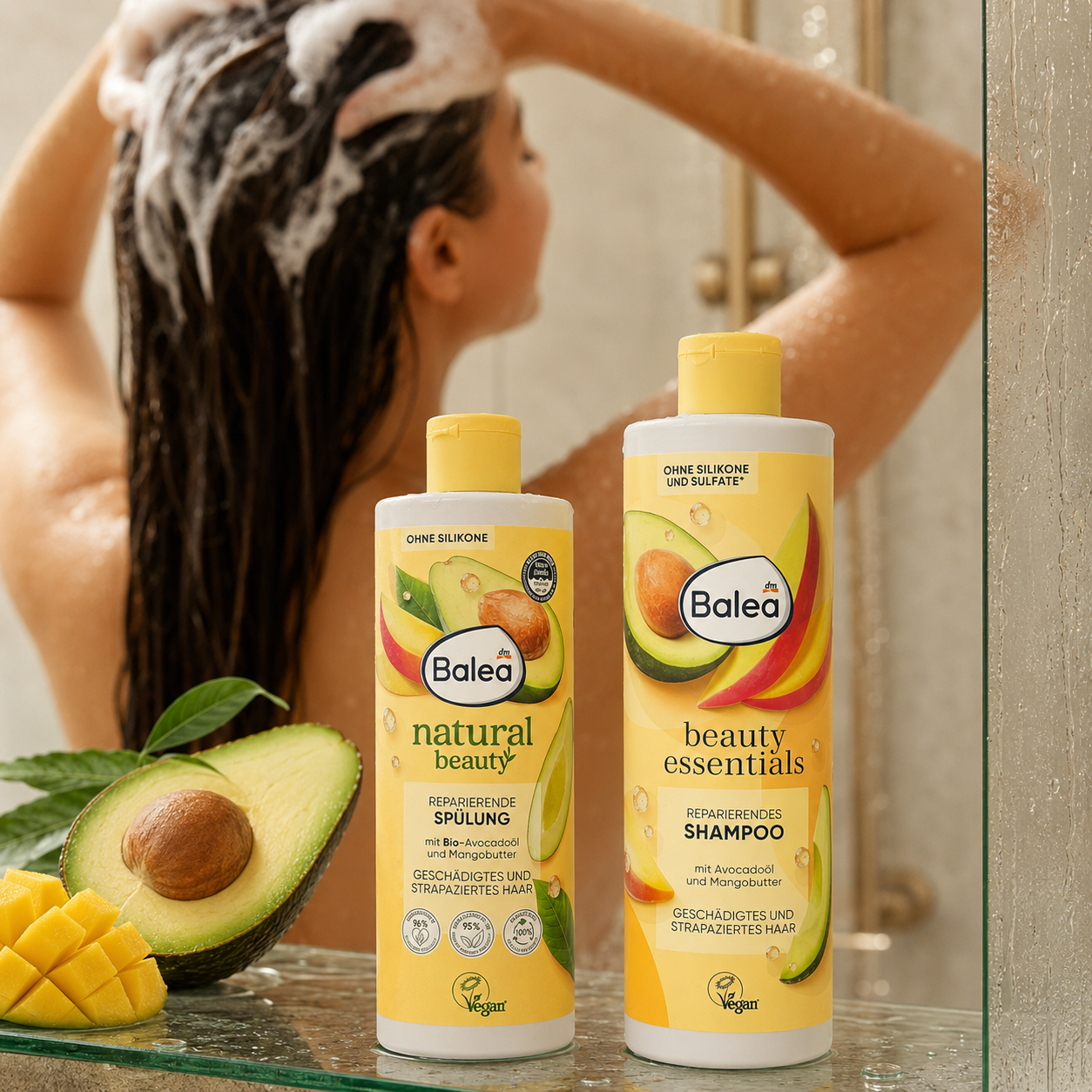 Pack Réparation Balea Avocat & Beurre de mangue – Shampooing + Après-shampooing