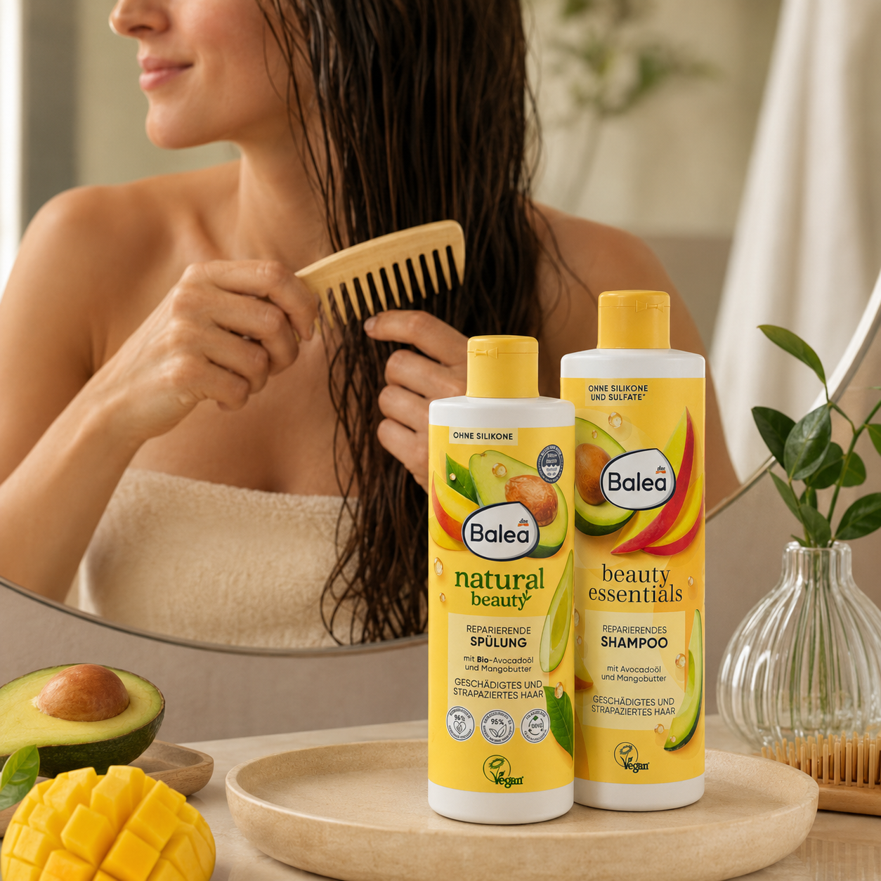 Pack Réparation Balea Avocat & Beurre de mangue – Shampooing + Après-shampooing