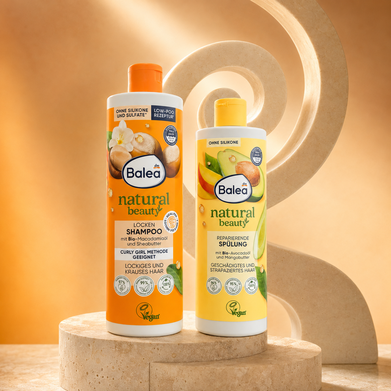 Pack Boucles Balea – Shampooing Curl + Après-shampooing réparateur, 750 ml