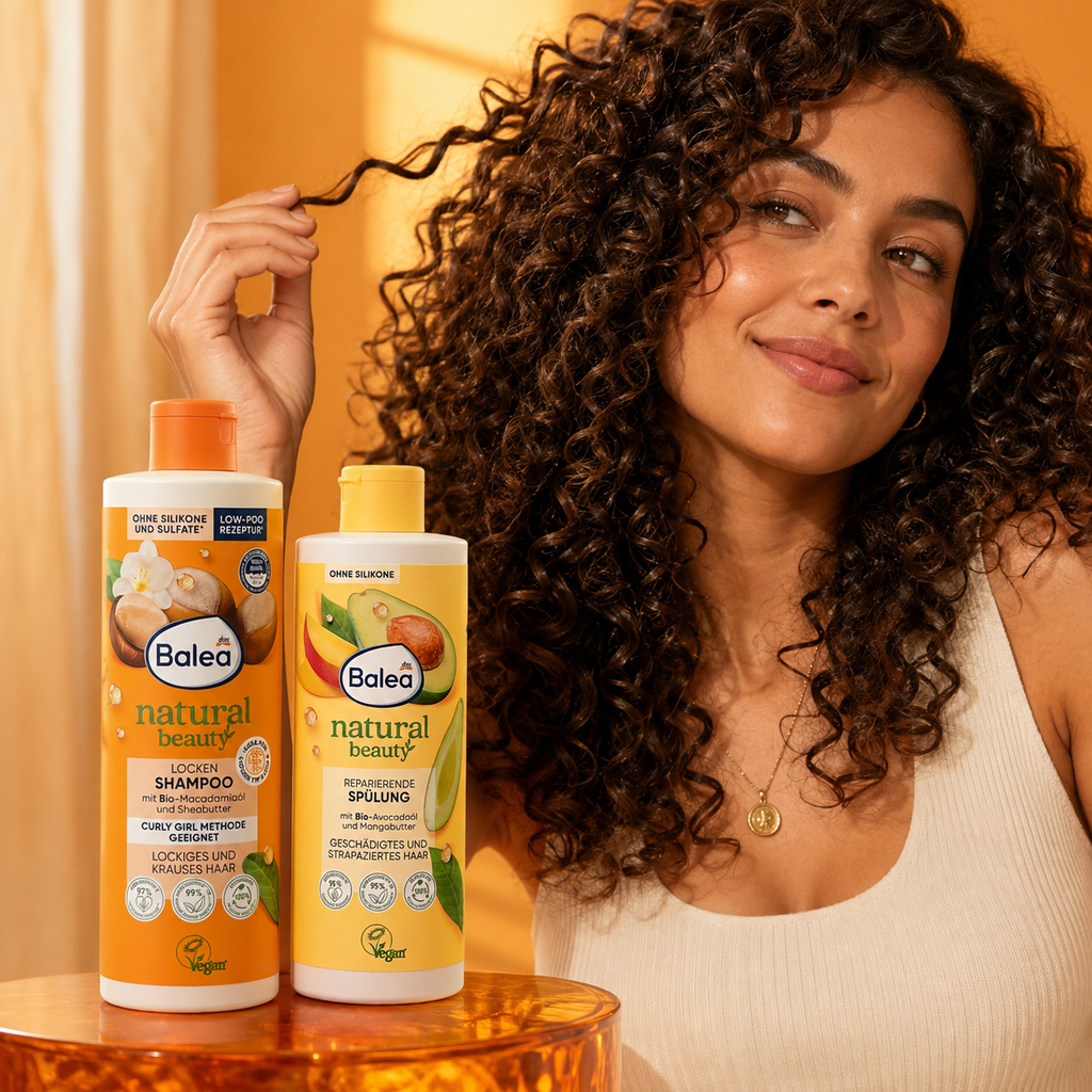Pack Boucles Balea – Shampooing Curl + Après-shampooing réparateur, 750 ml