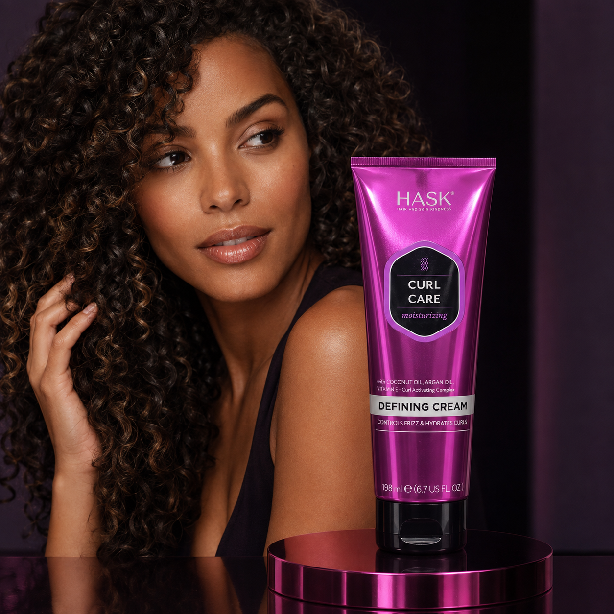 Crème définissante HASK Curl Care – Hydratation & définition des boucles, 198 ml
