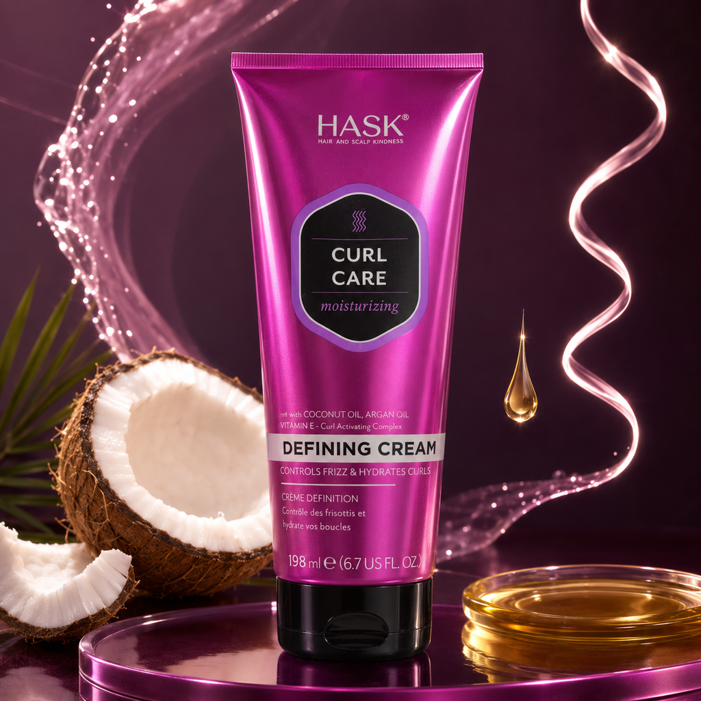 Crème définissante HASK Curl Care – Hydratation & définition des boucles, 198 ml
