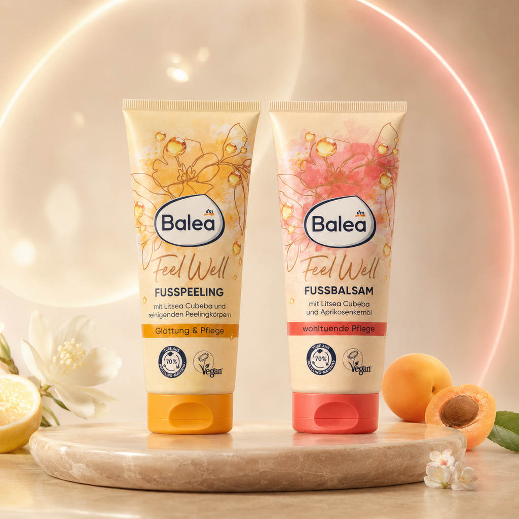 Pack Balea Feel Well – Gommage & Baume hydratant pour les pieds, 2 × 100 ml