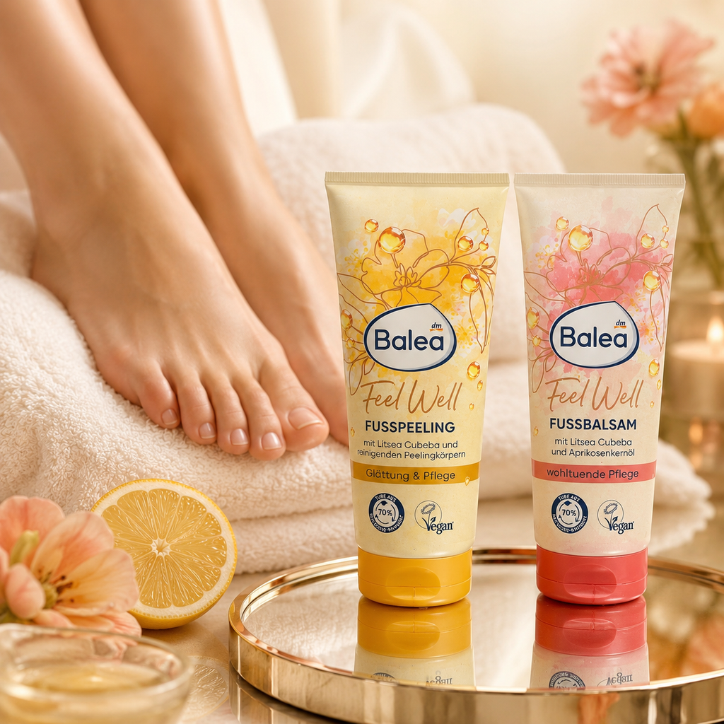 Pack Balea Feel Well – Gommage & Baume hydratant pour les pieds, 2 × 100 ml