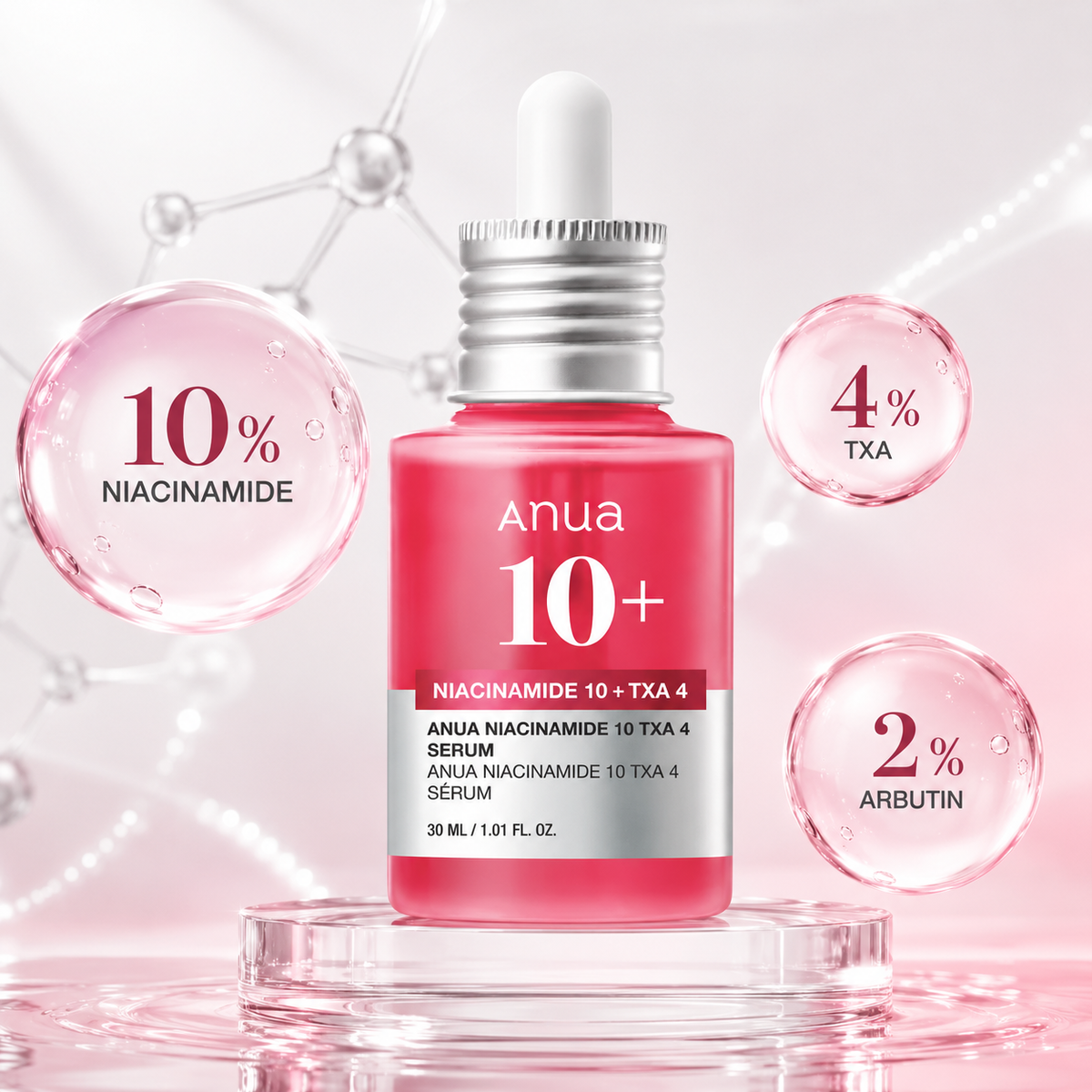 Sérum ANUA Niacinamide 10 % + TXA 4 % – Soin anti-taches & éclat, 30 ml