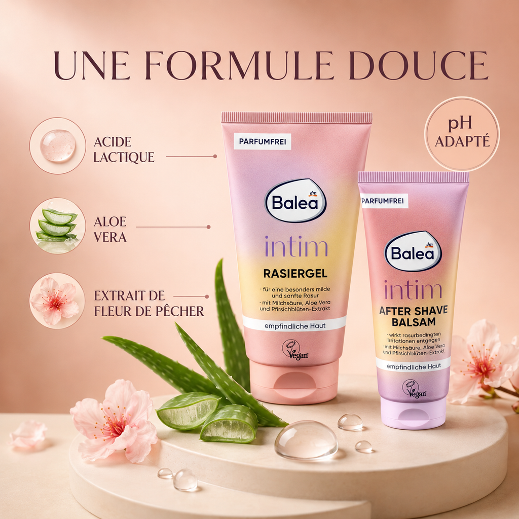 Pack Balea Intim – Gel de rasage doux 150 ml + Baume après-rasage 100 ml