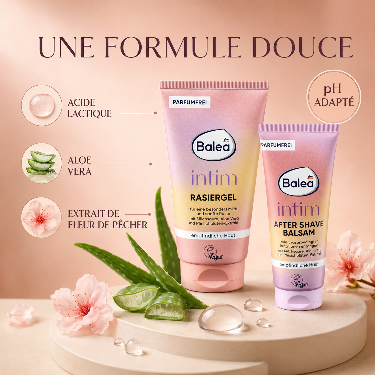 Pack Balea Intim – Gel de rasage doux 150 ml + Baume après-rasage 100 ml