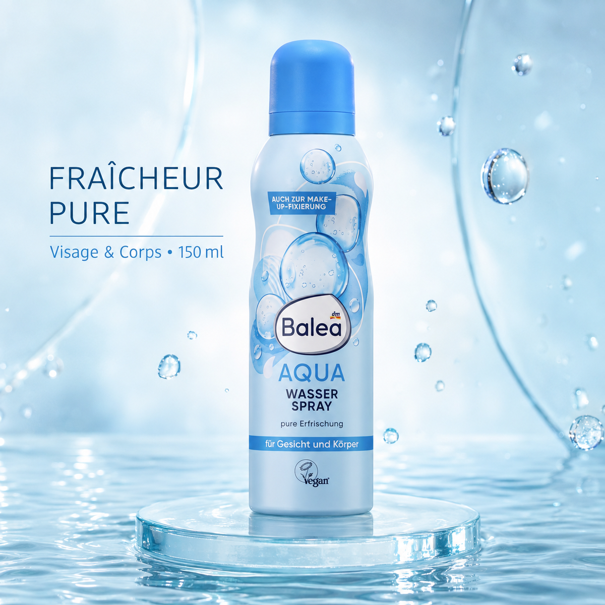Balea Aqua Brume Rafraîchissante Visage & Corps – 150 ml